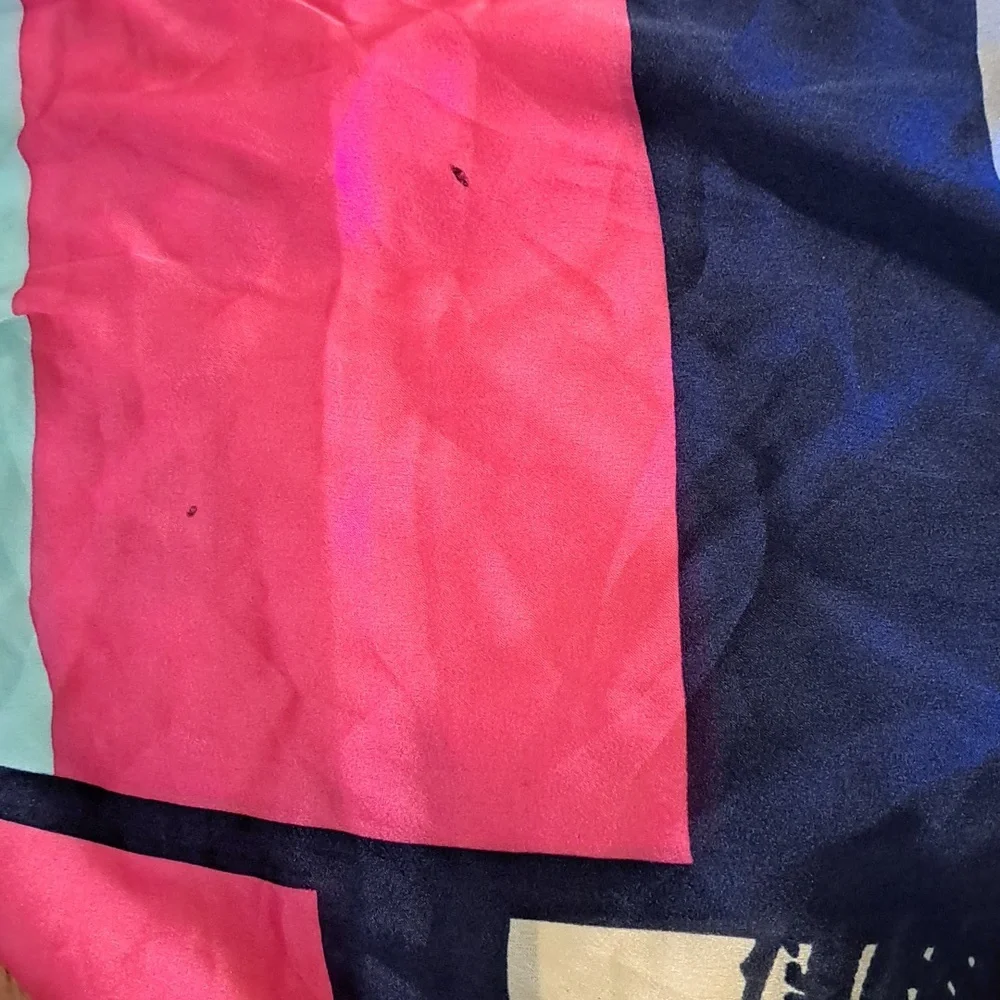Multicolor Silk Scarf With A Horse Motif
